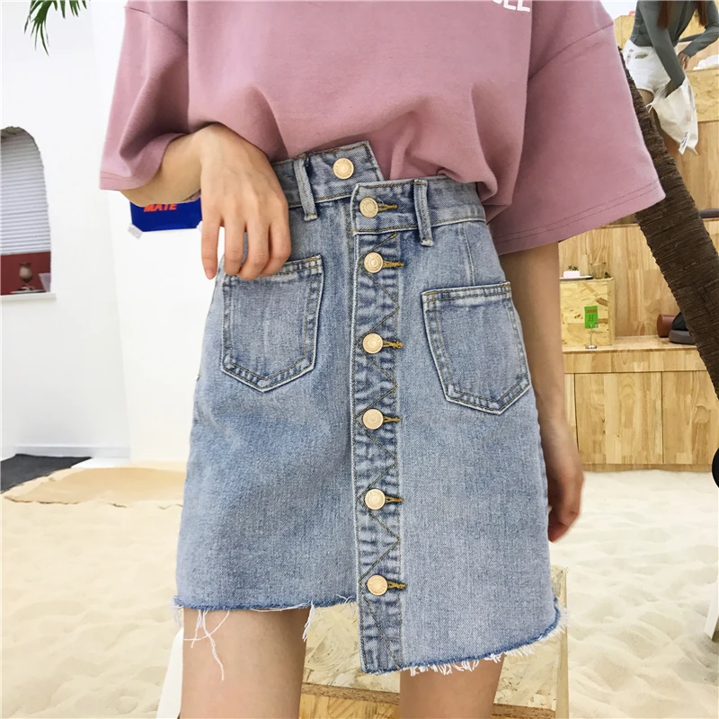 Однобортная Асимметричная джинсовая юбка плюс размер XXL 4XL 5XL джинсы хараюку