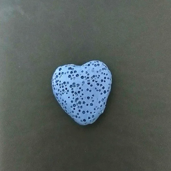 20 мм Красочные сердце Лава камень бисера для DIY Эфирное масло колье аромараспылитель серьги изготовление - Цвет: dark blue