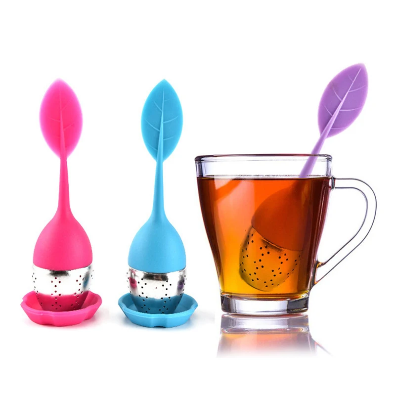 2018 Новая мода Сладкий цвет листьев Чай infuser пищевой силикон нержавеющая сталь