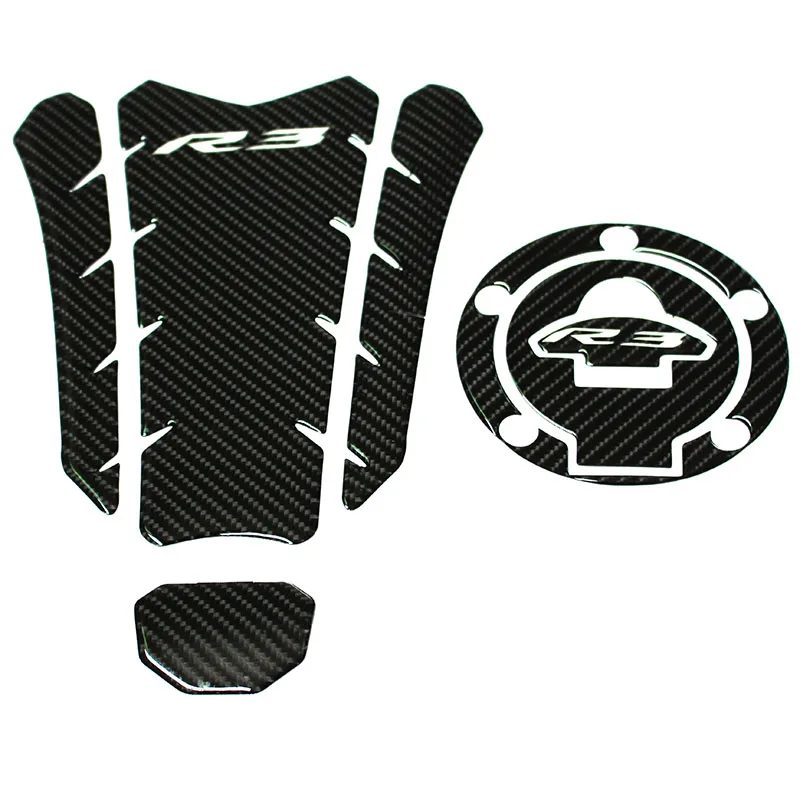 

Motorcycle Accessories 3D Fiber Sticker Set Tank Decal Protector Fish bone Pad for YAMAHA R3
