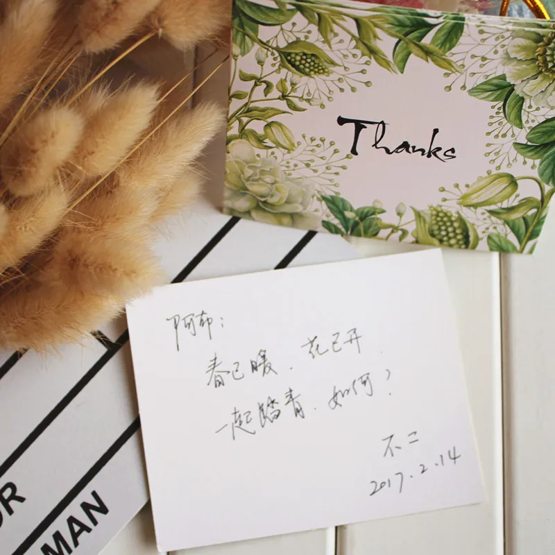 Новинка 2017 года! 50 шт./лот спасибо Стиль Оставить сообщение Бумага карты подарок