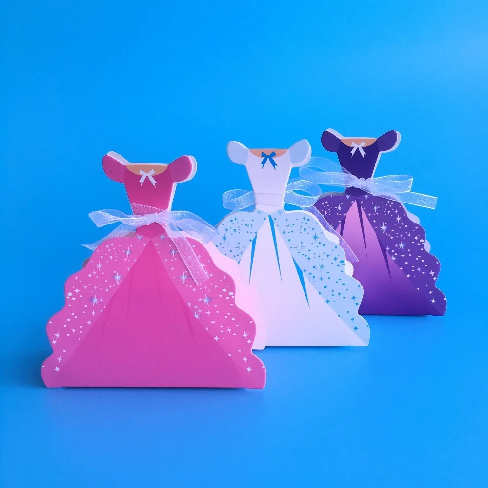 Платье для крещения конфетная коробка девочек Baby Shower пользу Коробки и сумки