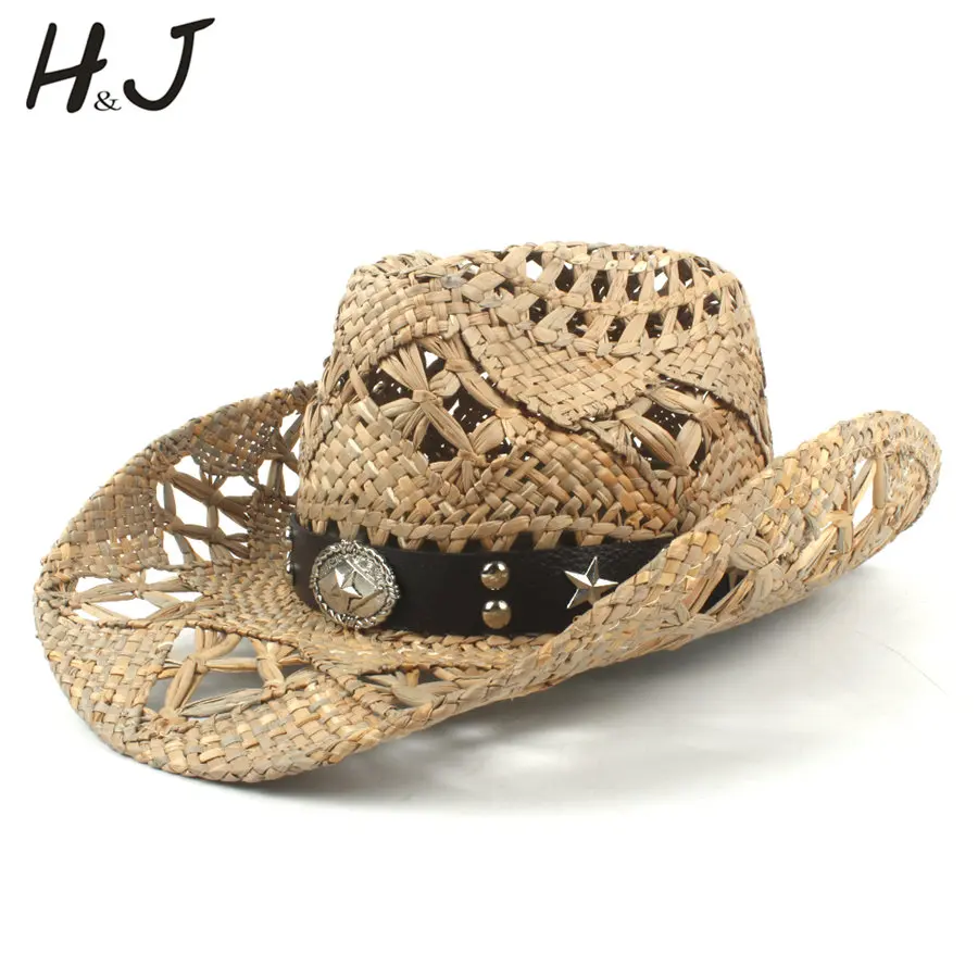 Unisex Womem Men Straw Western Cowboy Hat With Fashion Belt Summer Sun Lifeguard Hombre Sombrero Caps Size 56-58 DropShipping | Аксессуары