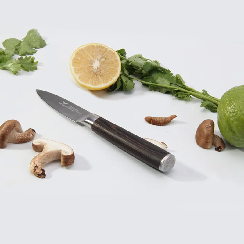Wallop Paring knife 3.5 inch Kitchen Fruit Knife Cutter High Carbon Stainless Steel Razor Sharp for Precise Cutting Wood Handle | Дом и сад