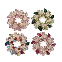 sunmall cloth fashion brooch sparkling crystal rhinestones large flower circle brooch pins jewelry brooches women brooches