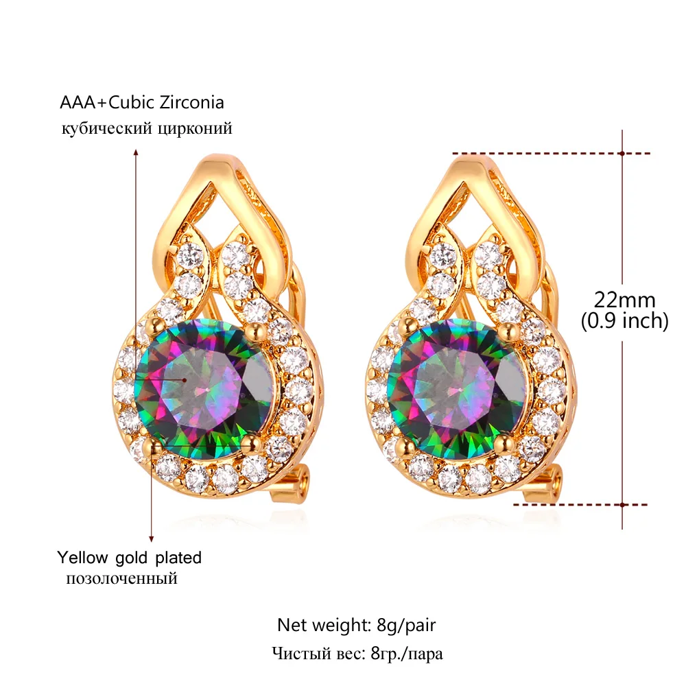 Хит продаж серьги с кубическим цирконием желтого золота синтетическим