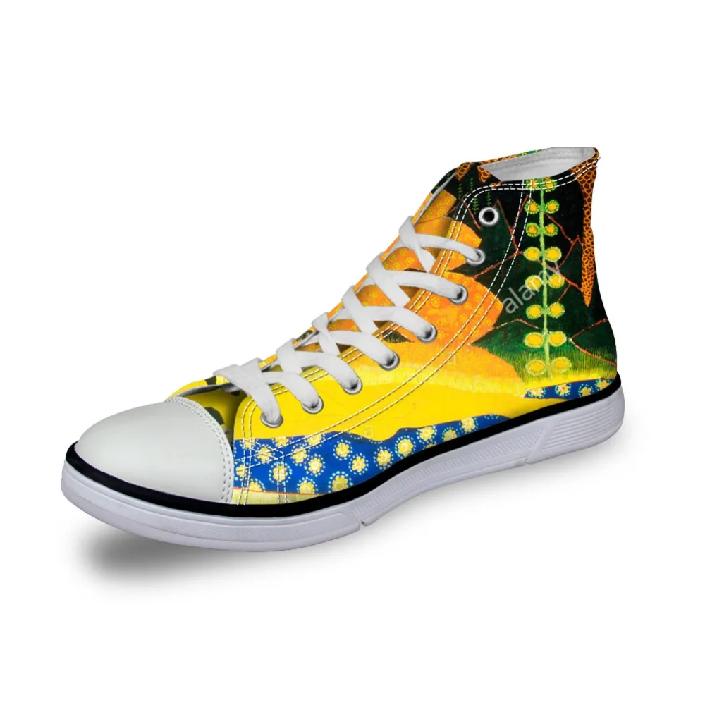 

Canvas Shoes Man Spring/Autumn Casual Oil Painting Shoes Male Lace-up Vulcanized High-Top Flats Kazimir Malevich Free Drop Ship