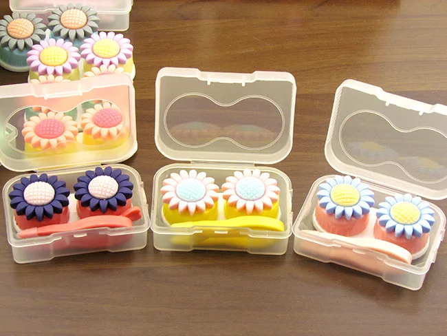 LIUSVENTINA простой милый прозрачный цветочный чехол для контактных линз контейнер