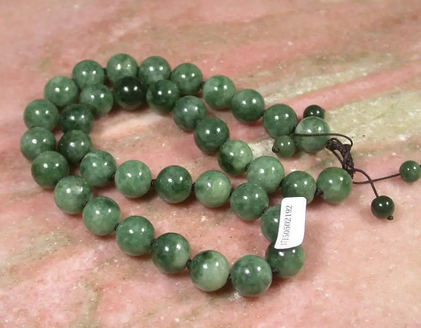 Сертифицированный 100% натуральный нефрит жадеит круг бусины ожерелье 262551|bead necklace