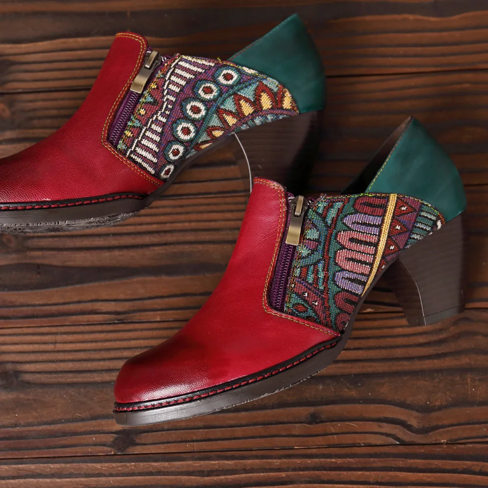 Женские туфли лодочки Johnature повседневные из натуральной кожи ручной работы в