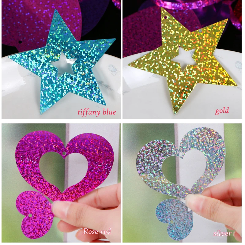 5 шт./лот звезды лазерная карта Любовь Воздушные шары лента кулон Свадебный брак