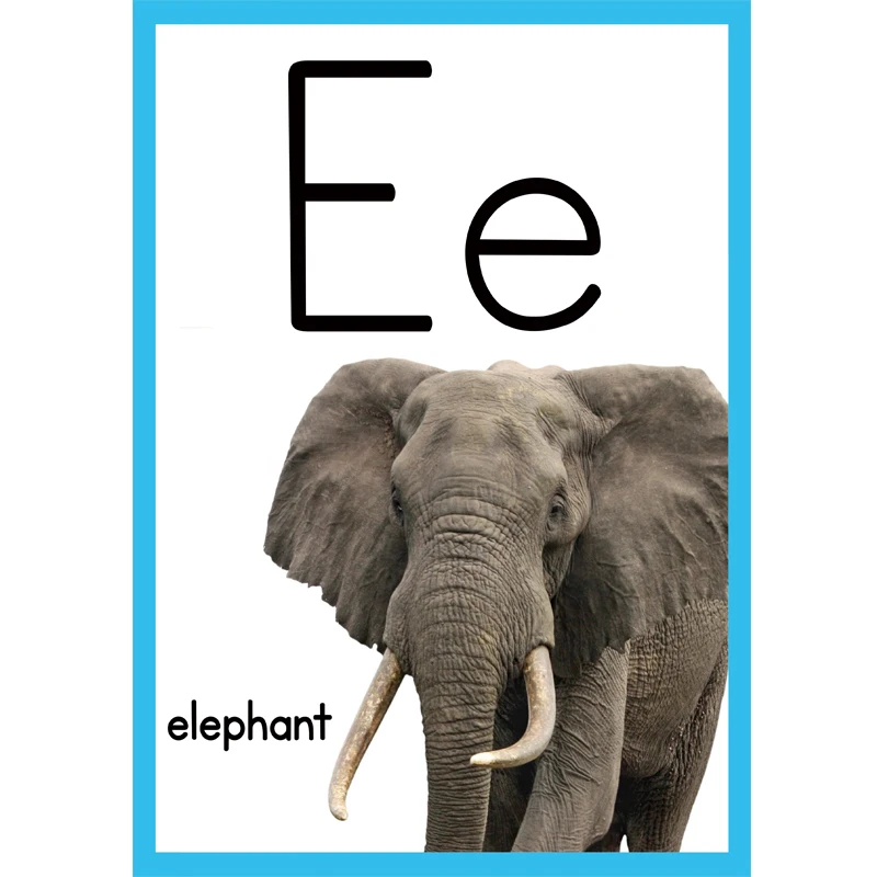 Плакат с английским алфавитом Картинки формата А4 карточка для письма стена