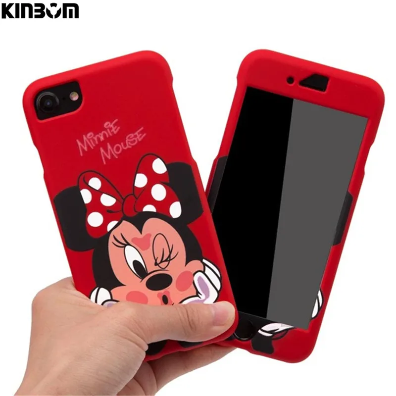KINBOM для IPhone 6 6s Plus Микки Минни Маус мобильный телефон с мультяшками чехол 360 Полное