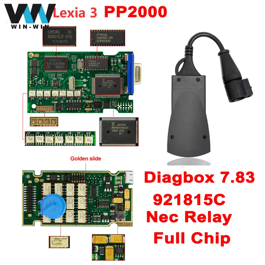 Полный чип Lexia 3 PP2000 921815C Diagbox V7.83 для Citroen/peugeot OBD OBD2 автомобильный диагностический инструмент PP 2000 LEXIA3 OBD2 сканер