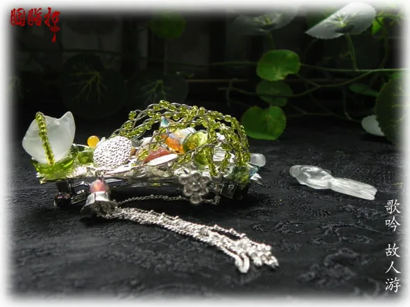 Винтажная шпилька для волос в форме лодки с желтым драконом|hair accessories|accessories hair