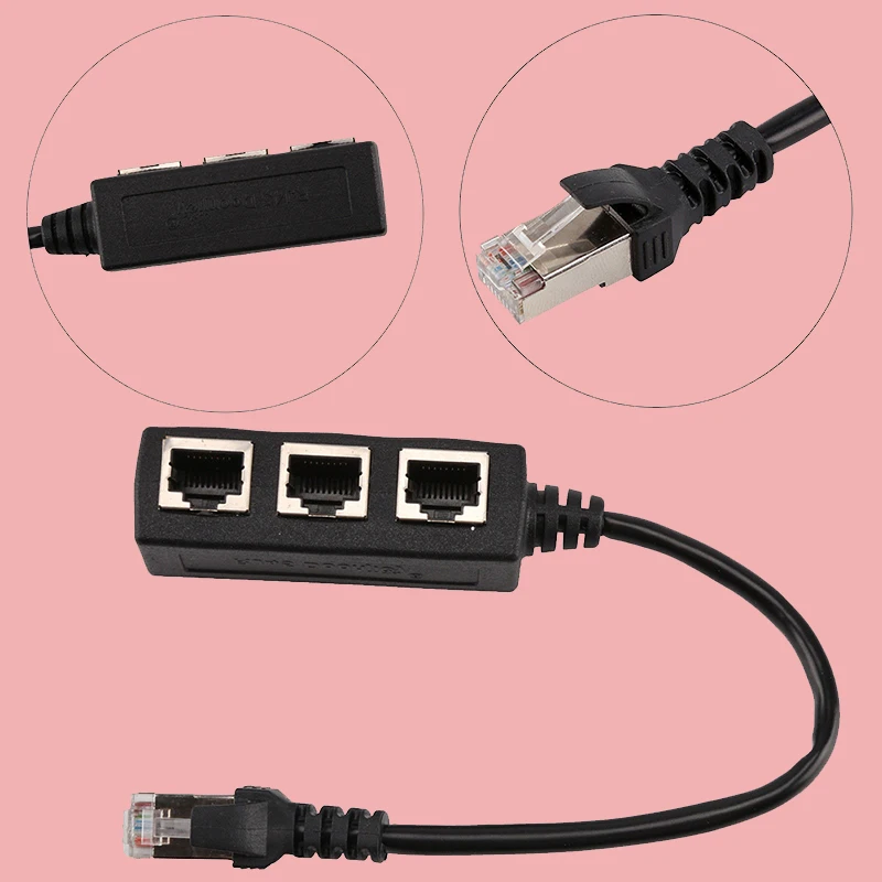 RJ45 от 1 до 3 Ethernet LAN Сетевой кабель сплиттер удлинитель адаптер разъем |