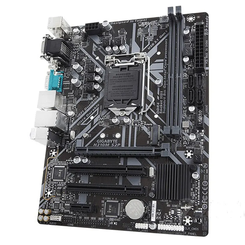GIGABYTE GA H310M S2P настольная материнская плата LGA1151 DDR4 SATA III 32G M.2 Micro ATX|Материнские