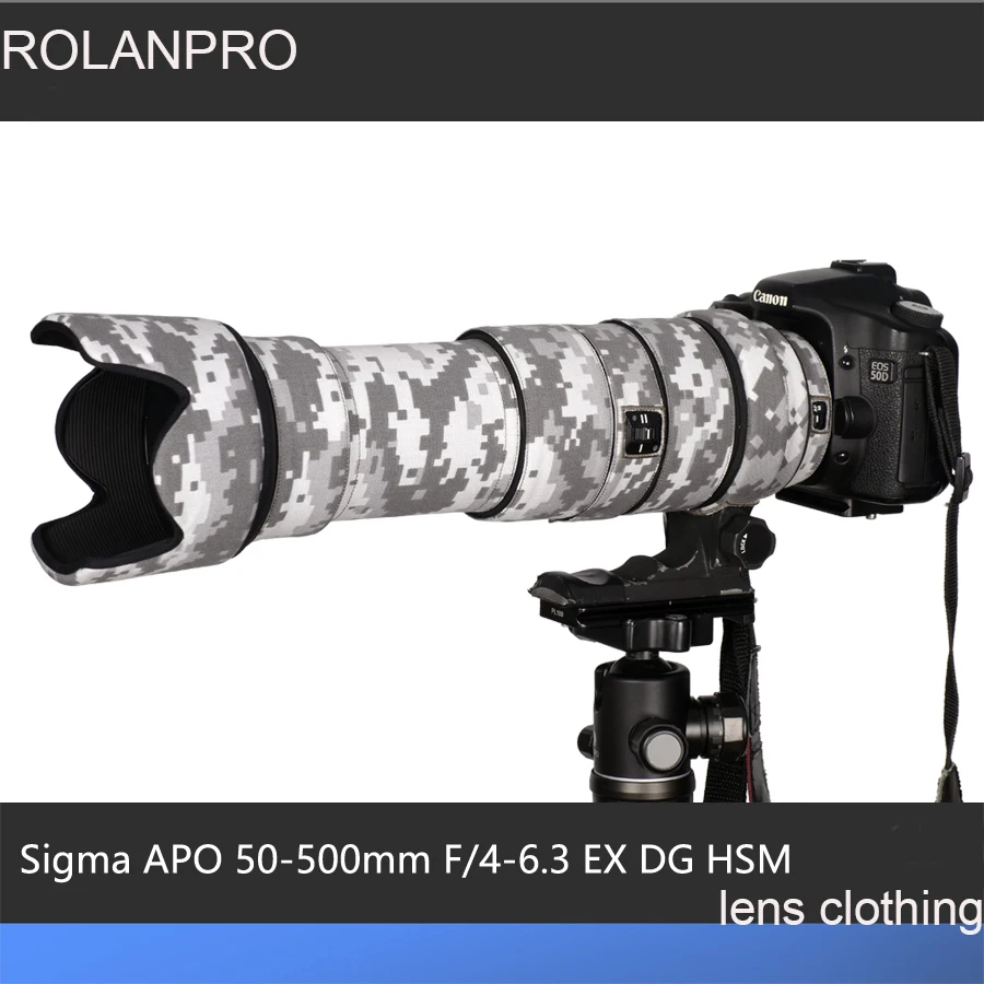 

Женский камуфляжный чехол от дождя для Sigma APO 50-500 мм F/4-6,3 EX DG линза HSM, защитный чехол, чехол для оружия, Фото Сумка