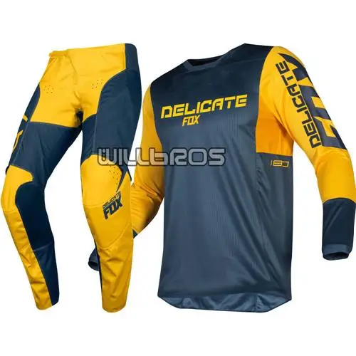 Yellow Деликатный Лисий камень серый MX комплект передач для мотоцикла MTB велосипеда мотоцикла для езды на горном велосипеде трикотажная одежда для взрослых брюки комбо - Цвет: Yellow