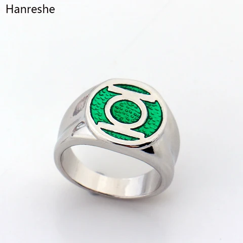 Супер Зеленые кольца-фонарики Dc Comics для фильма, модные ювелирные изделия для мужчин и женщин, оптовая продажа, эмалированное кольцо, подарок для мужчин