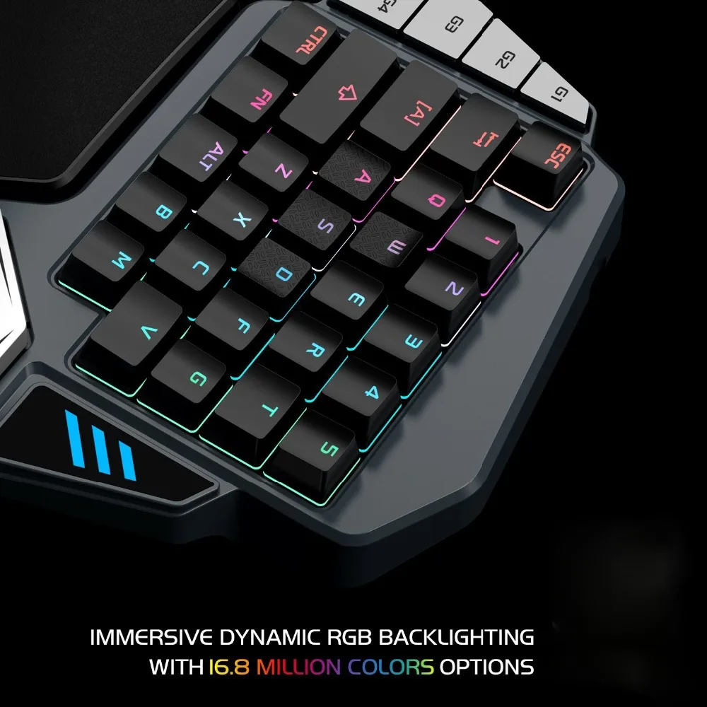 RGB игровая мини клавиатура для мобильных игр PUBG FPS AoV Mobile Legends RoS. Одноручная вишня MX