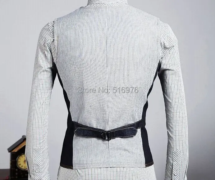 New Fashion Vest Men Spring Autumn Britain Casual Suits Denim Blazer Dress Size:M-XXL 103 | Мужская одежда