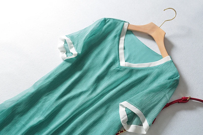 Женское Платье До Колена однотонное платье А силуэта с коротким рукавом и