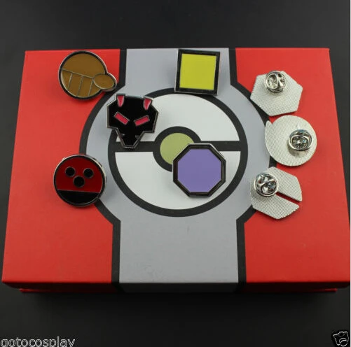 10 шт. Pocket Monster Pokemon kento металлический значок Лиги Pip Gen Red Cosplay Prop коллекция набор