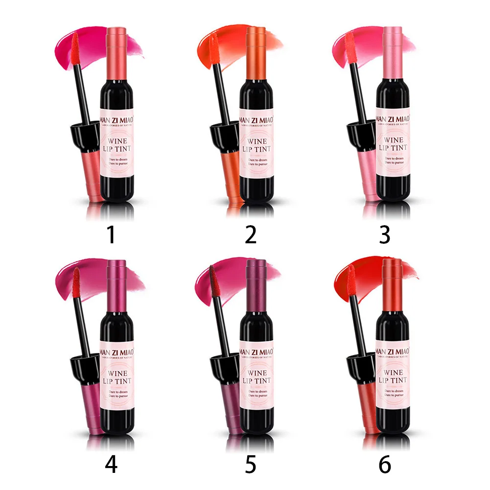New Moisturizing Long-lasting Wine Bottle Lip Gloss Lipstick 6 Colors For Women | Красота и здоровье
