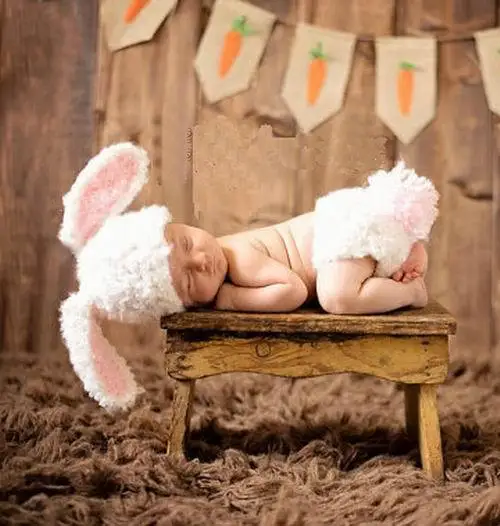 2017 белый кролик rabbite NewBaby Шапки шапки фотографии реквизит для новорожденных