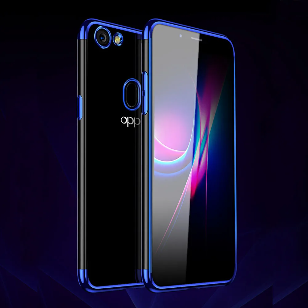 Для Oppo F5/A73 чехол Ультратонкий Роскошный хромированный прозрачный