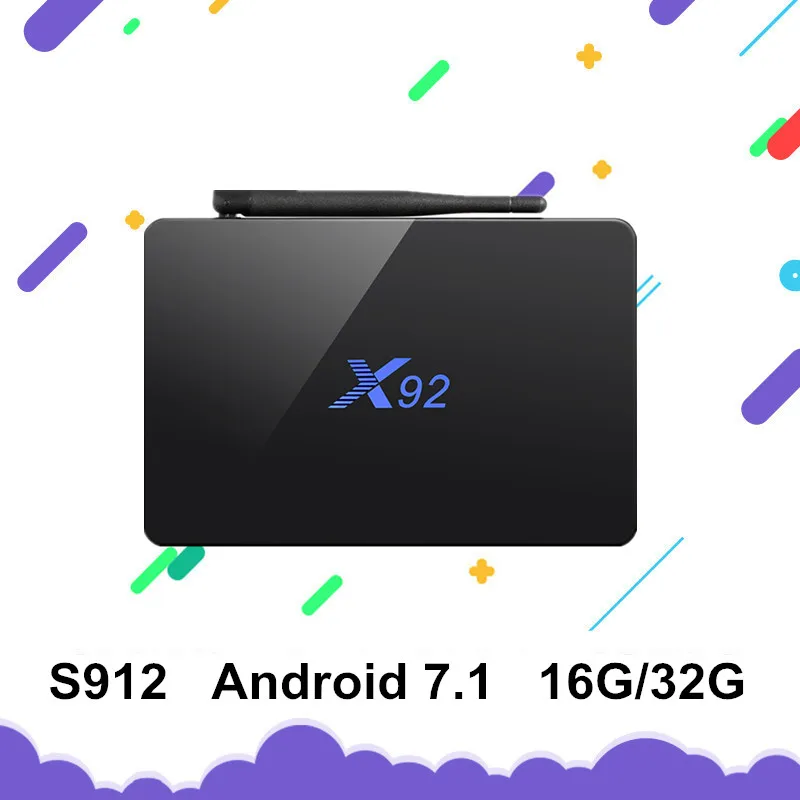 Новый X92 ТВ коробка Android 7 1 Amlogic S912 Octa Core 2 GB 3 16 32 5G Wi Fi 4 K Bluetooth H.265 с USB 0 Декодер
