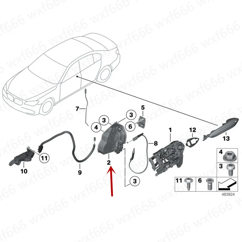 Механизм блокировки задней двери и привод двигателя F01 730 F02b mw740 F10 530 N57 N53 rol lsr oyce
