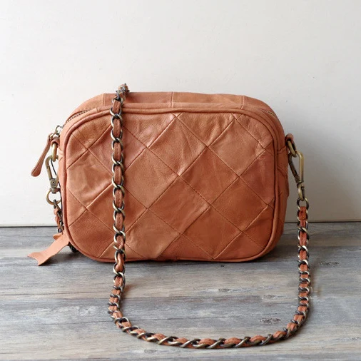 Натуральная кожа небольшой ручной работы из мягкой овчины женщины сумку