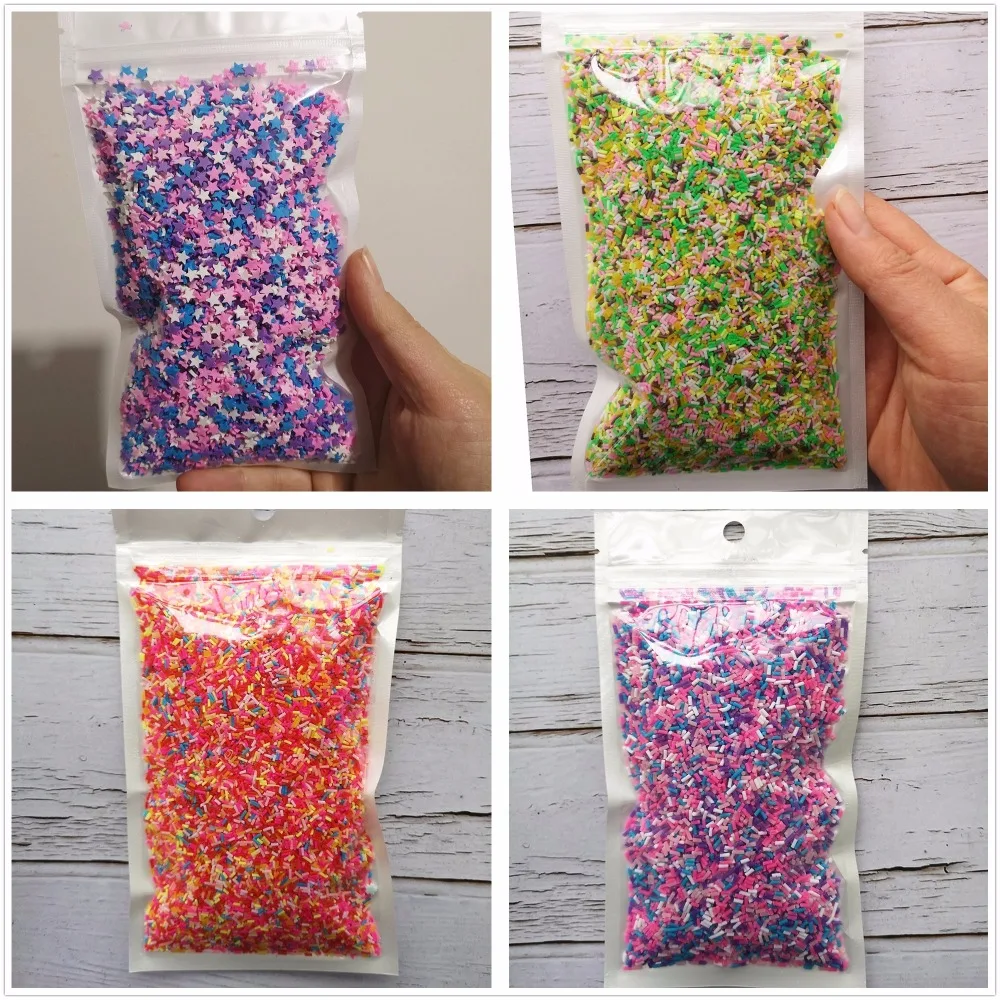 FLA 100g Slime Clay Fake Candy Sweets Sugar Sprinkle Decorations for Fake Cake Dessert Food Particles Decoration Toys