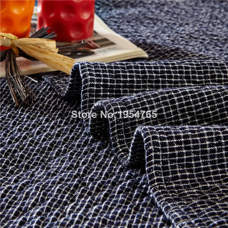 150 х 200 см 220 мода пледы Полотенце Одеяло темно-синий/серый Хлопок досуг
