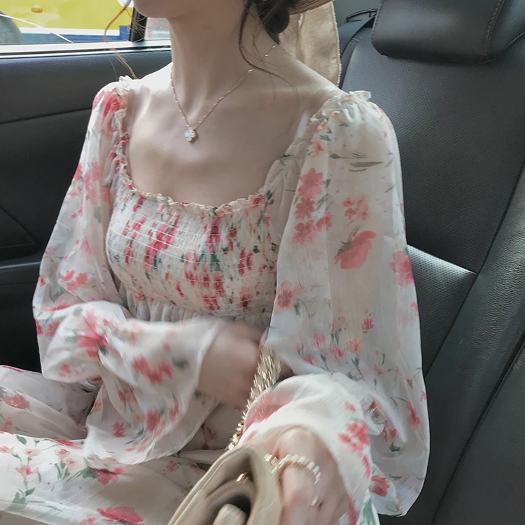 2021 Фирменная Новинка Летнее платье для девочек с квадратной горловиной длинный