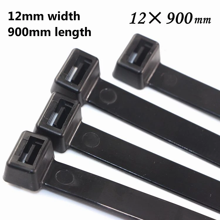 100PCS 12*900mm Nylon Plastic Network Cable Wire Organiser Zip Tie Cord Strap Black Fasten Self-locking | Обустройство дома