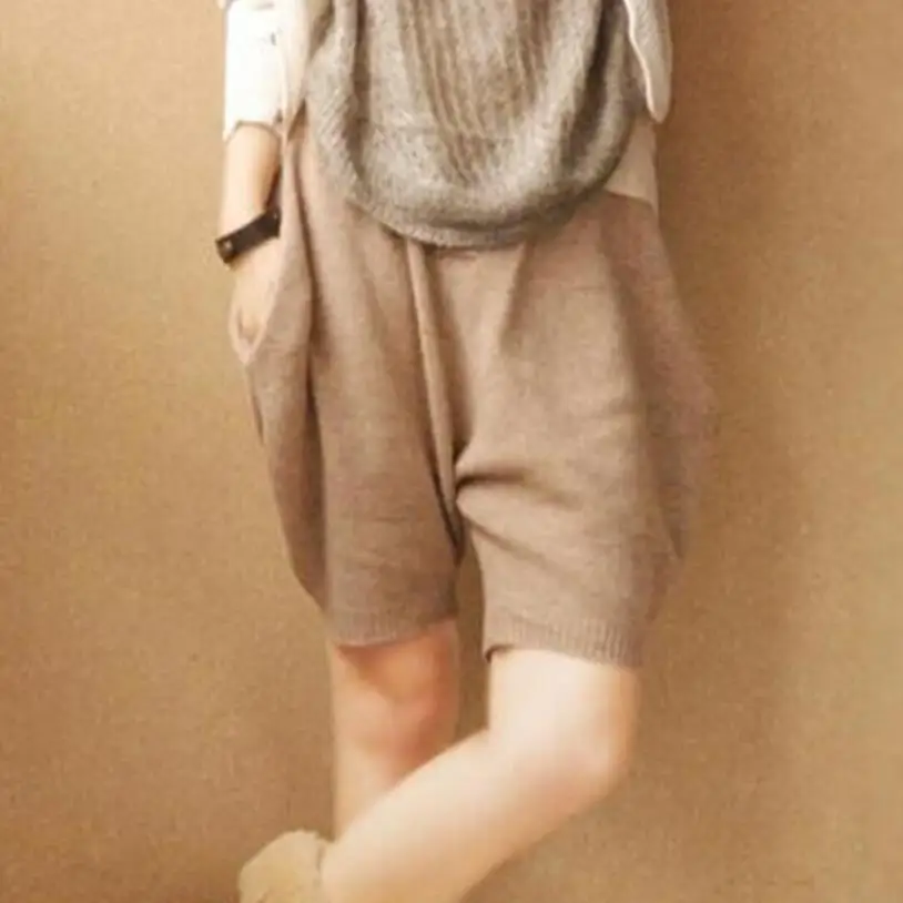 

new autumn and winter casual harem pants knit pants cross pants female