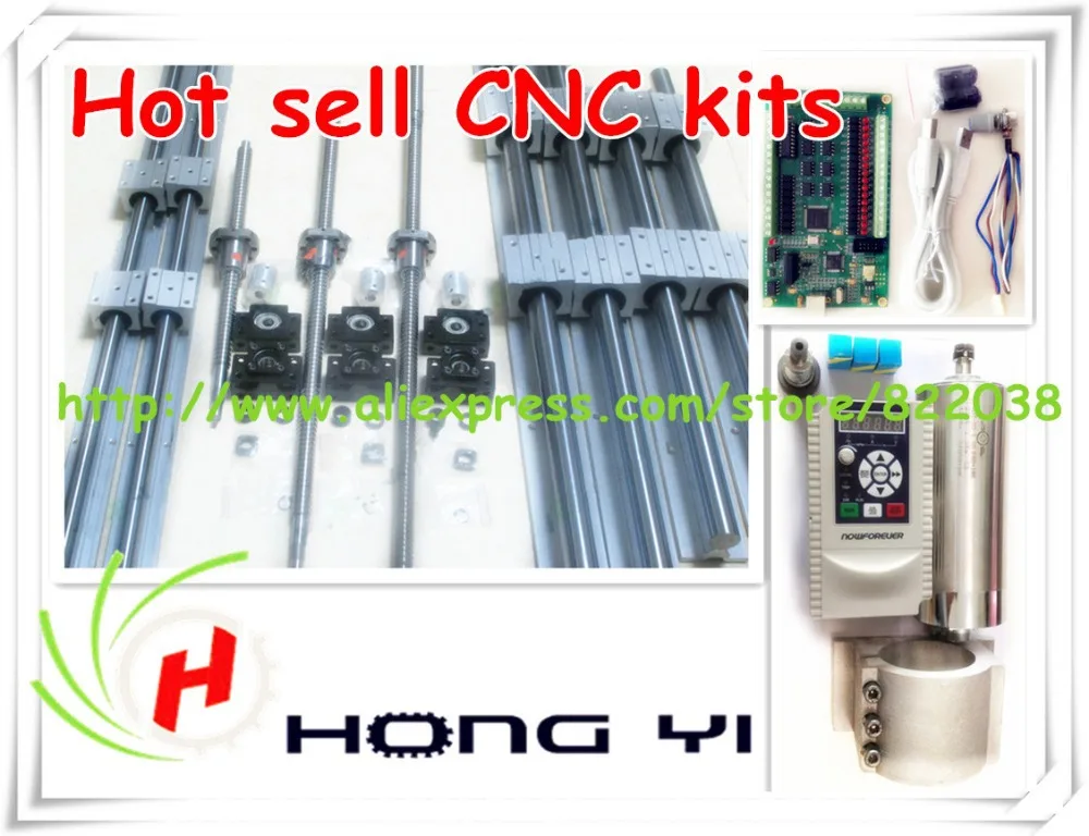 Hot sell CNC kits SBR16 linear guide with RM1605 ballscrew and water cold spindle motor 2.2kw 3 Axis MACH3 Breakout Board | Обустройство