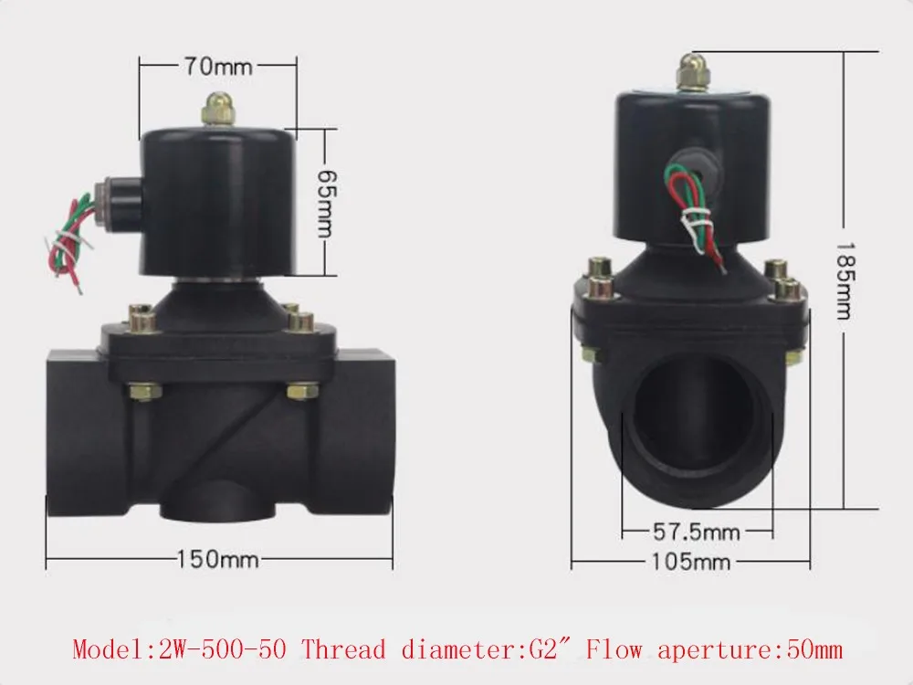 DN25 DN32 AC220 DC12V DC24V нормально закрытый пластиковый электромагнитный клапан, катушка может работать непрерывно в течение 24 часов без сжигания