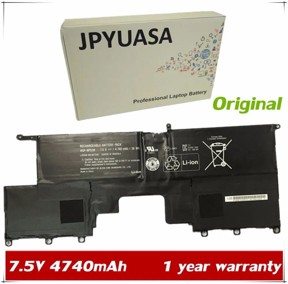 

7XINbox 7.5V 4740mAh VGP-BPS38 BPS38 Laptop Battery For Sony PRO11 PRO13 P132200C P11226SCBI P13227SC P13226SC SVP13218SC