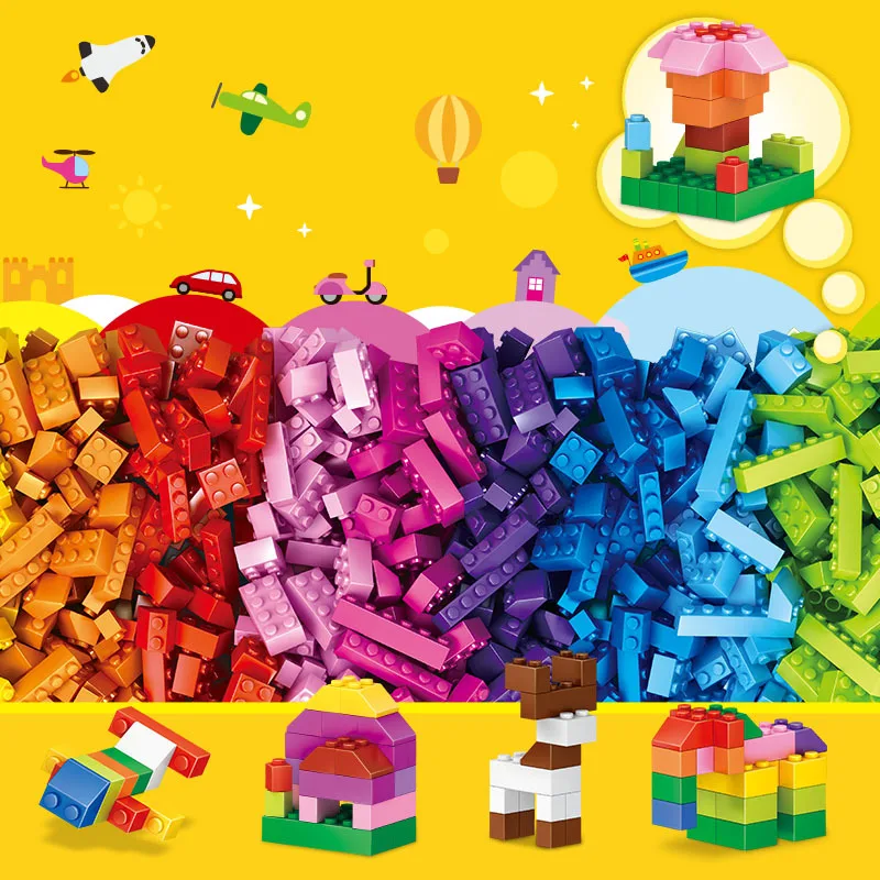 500/1000 шт. строительные блоки DIY Кирпичи игрушки модели сборки фигурки обучающие для детей Совместимые