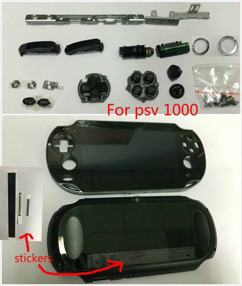 Для psvita 1000 psv 100x ЖК-дисплей с сенсорным экраном в сборе + задняя крышка Лицевая