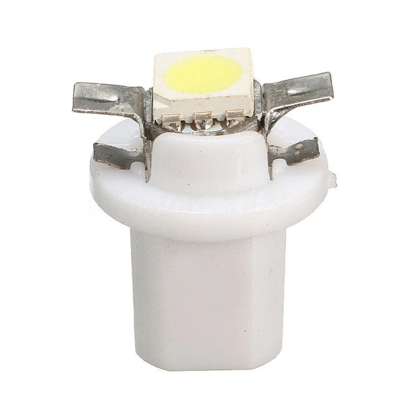 10X белый T5 светодиодный светильник B8.5D 5050 1SMD приборной панели автомобиля