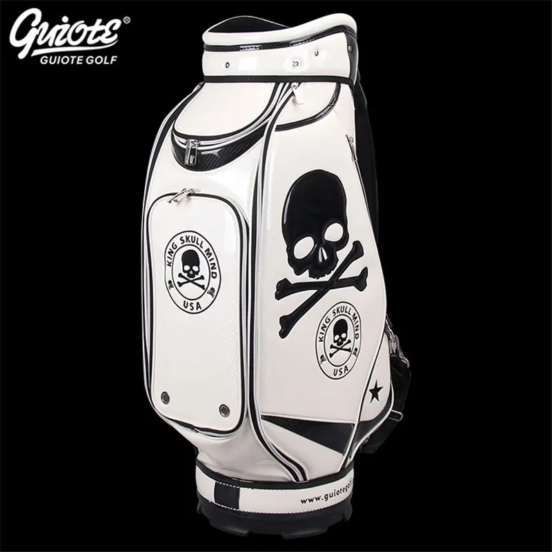 [2 цвета] King Skull USA Golf Caddie Cart Сумка из искусственной кожи Golf Tour Staff сумка с дождевиком 5-way для мужчин и женщин