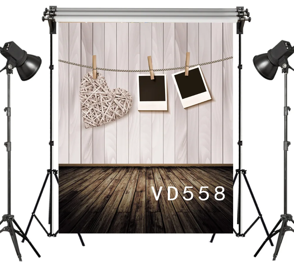 LB виниловые парные тканевые фотографии в форме сердца деревянная доска 5X7FT