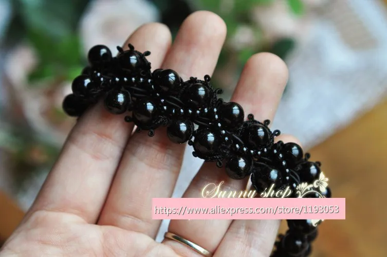 Аксессуары для одежды с белым и черным жемчугом 2 ярда/партия 1 5-2 см воротник