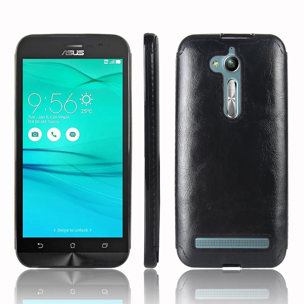 Чехол для Asus Zenfone Go ZB500KL 5 0 дюйма мягкий ТПУ искусственная кожа силиконовый чехол