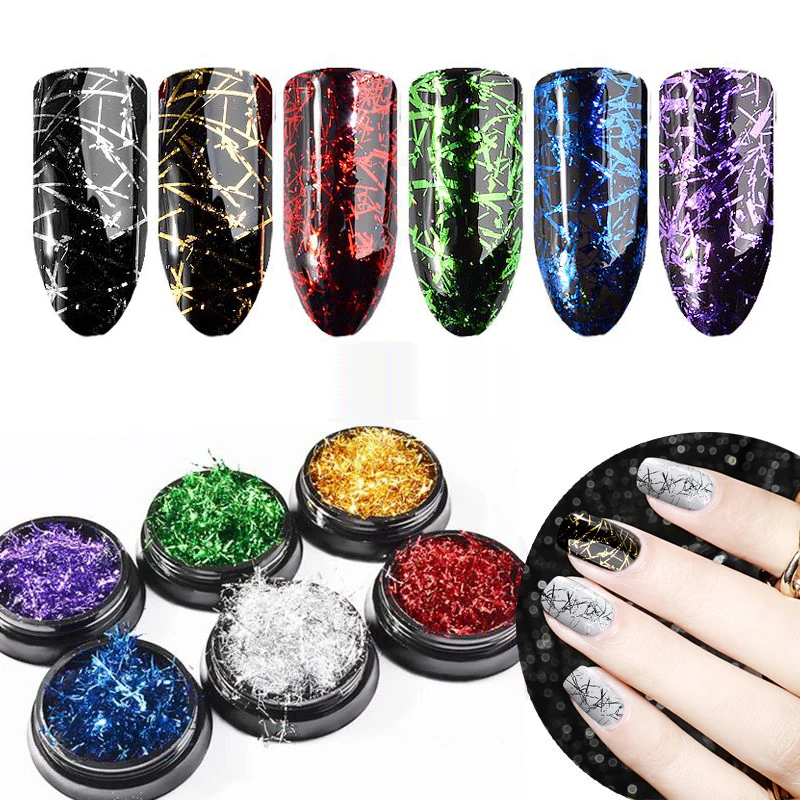 1 коробка алюминиевая фольга металлическая проволока хлопья для ногтевого